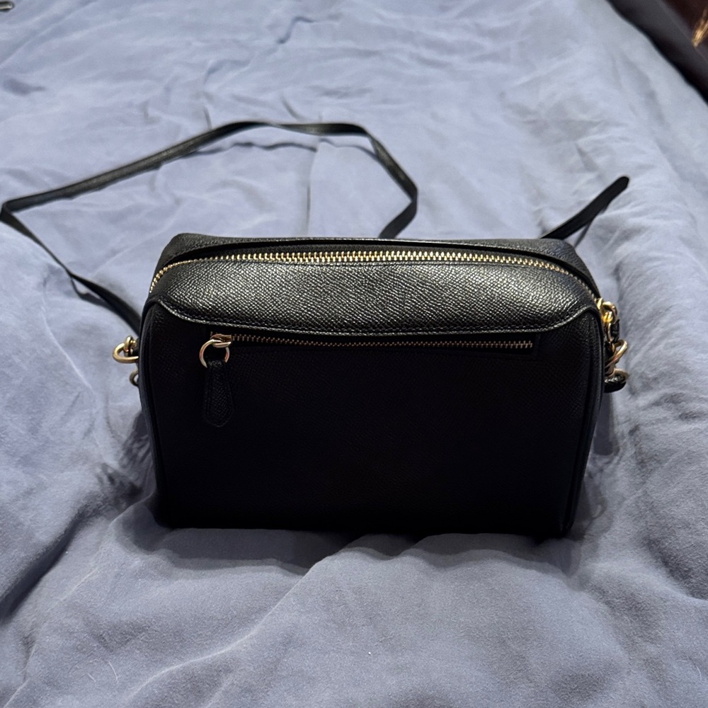 Coach Black Leather Crossbody Camera Bag with Gold Hardware - Picture 2 of 3